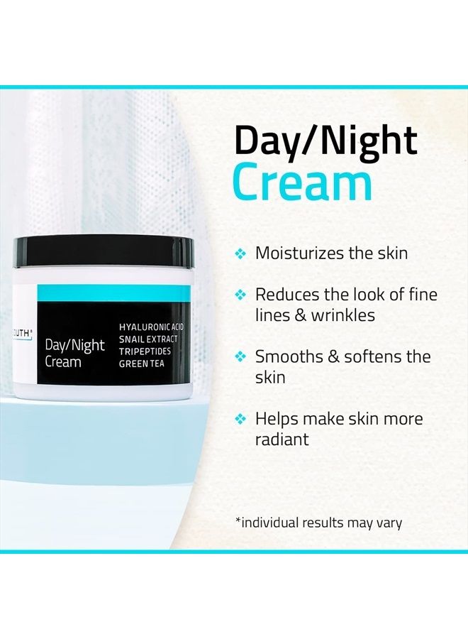 Day/Night Cream with Hyaluronic Acid & Copper Tripeptide-1, Day and Night Cream Moisturizer for Face, Cream for Wrinkles, Dark Spots & Dull Skin, Anti Aging Face Cream for Women & Men