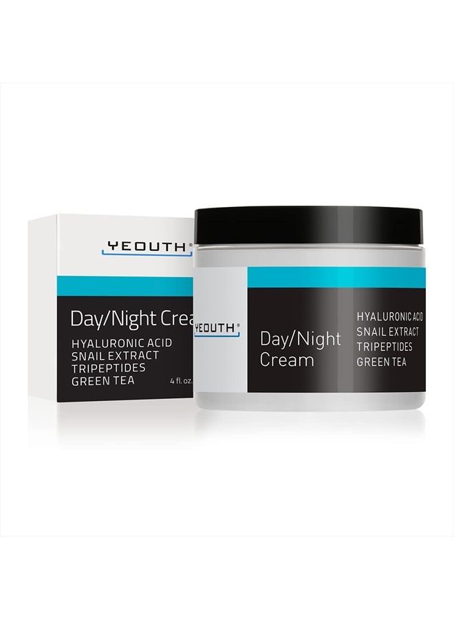 Day/Night Cream with Hyaluronic Acid & Copper Tripeptide-1, Day and Night Cream Moisturizer for Face, Cream for Wrinkles, Dark Spots & Dull Skin, Anti Aging Face Cream for Women & Men