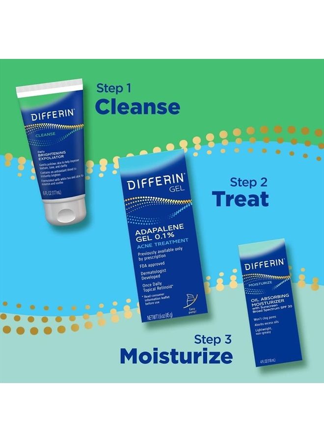 Acne Treatment Gel, 90 Day Supply, Retinoid Treatment for Face with 0.1% Adapalene, Gentle Skin Care for Acne Prone Sensitive Skin, 45g Pump (Packaging May Vary)