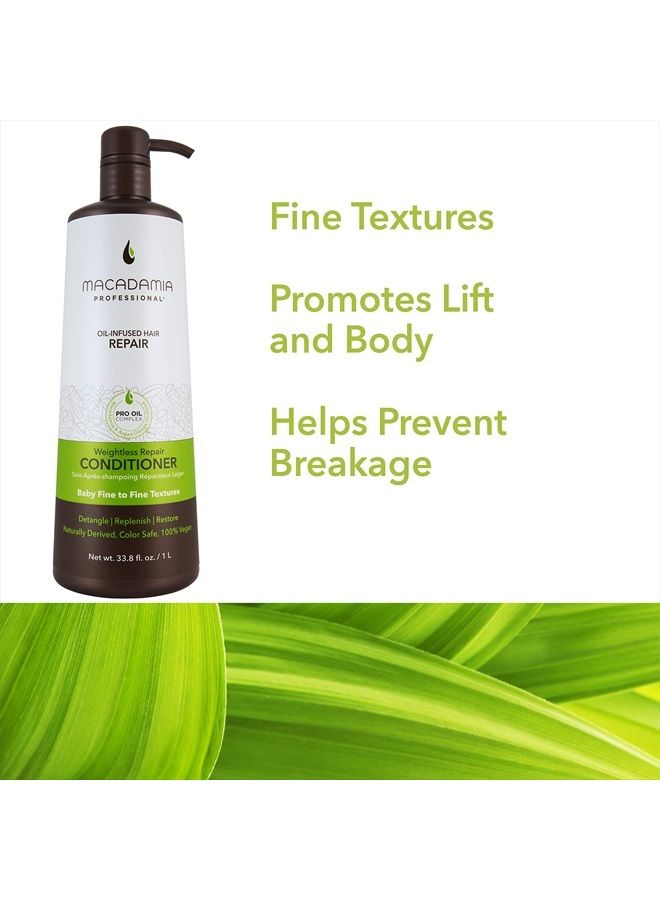 Hair Care Sulfate & Paraben Free Natural Organic Cruelty-Free Vegan Hair Products Weightless Repair Hair Conditioner, Green, Conditioner, 33.8 Fl Oz