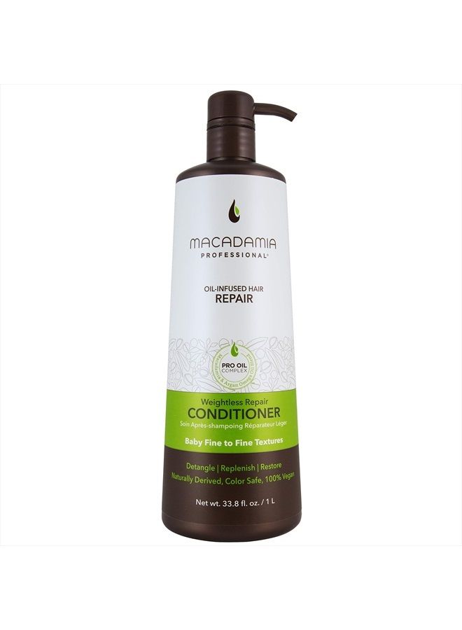 Hair Care Sulfate & Paraben Free Natural Organic Cruelty-Free Vegan Hair Products Weightless Repair Hair Conditioner, Green, Conditioner, 33.8 Fl Oz