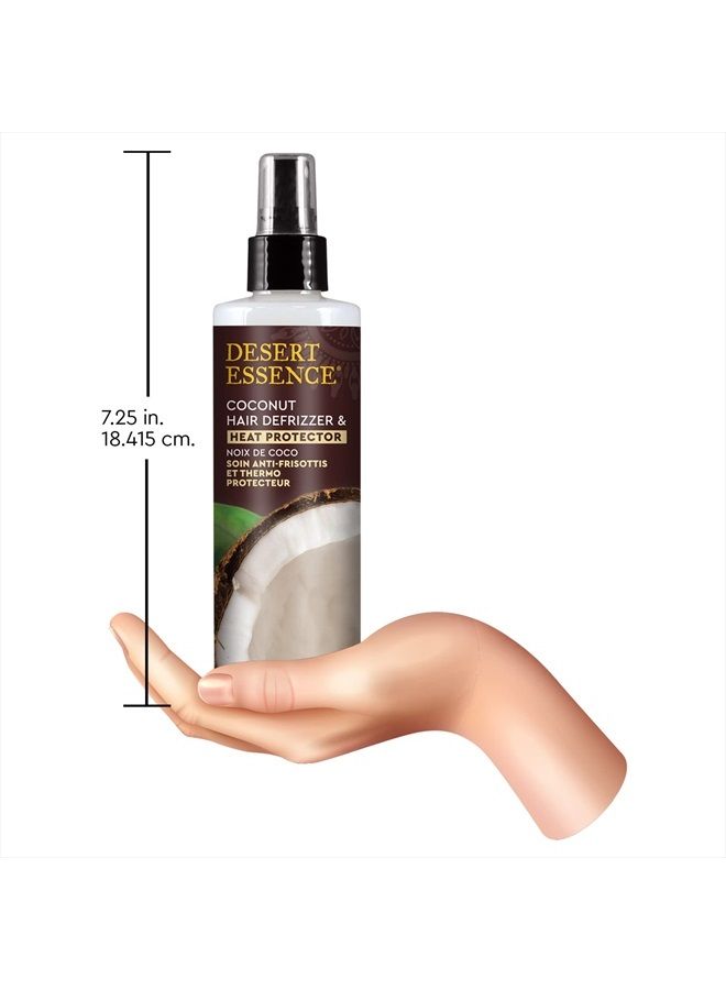 Hair Defrizzer & Heat Protector - 8.5 Fl Ounce - 100% Vegan - Wheat, Gluten & Silicone Free - Bouncy - Curly Hair - Coconut Extracts for Dry Scalp - Moisture Restoration - Damage Repair