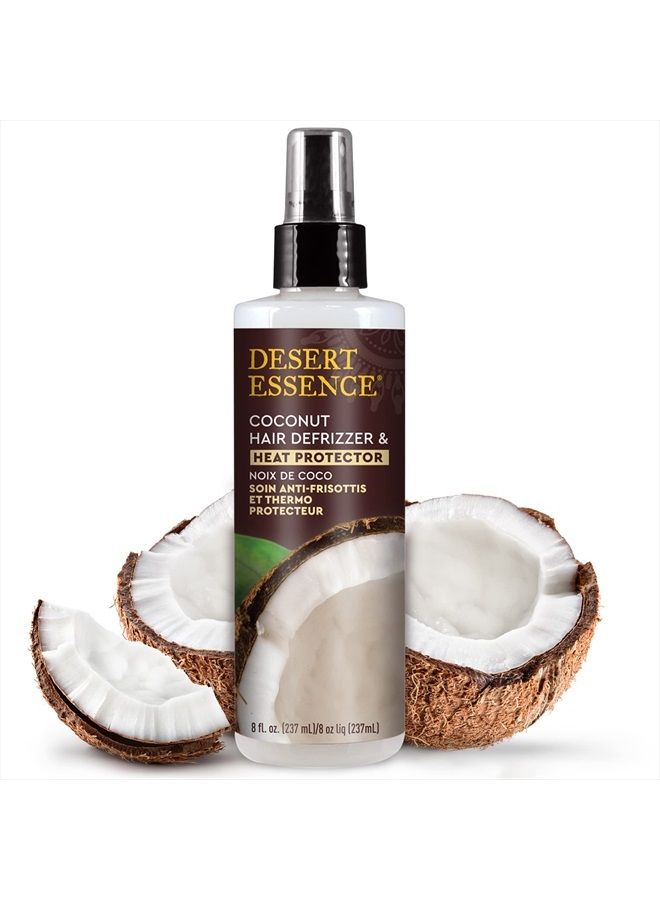 Hair Defrizzer & Heat Protector - 8.5 Fl Ounce - 100% Vegan - Wheat, Gluten & Silicone Free - Bouncy - Curly Hair - Coconut Extracts for Dry Scalp - Moisture Restoration - Damage Repair