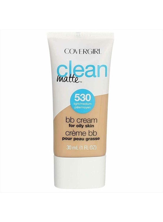 Clean Matte BB Cream For Oily Skin, Light/Medium 530, (Packaging May Vary) Water-Based Oil-Free Matte Finish BB Cream, 1 Fl Oz (1 Count)