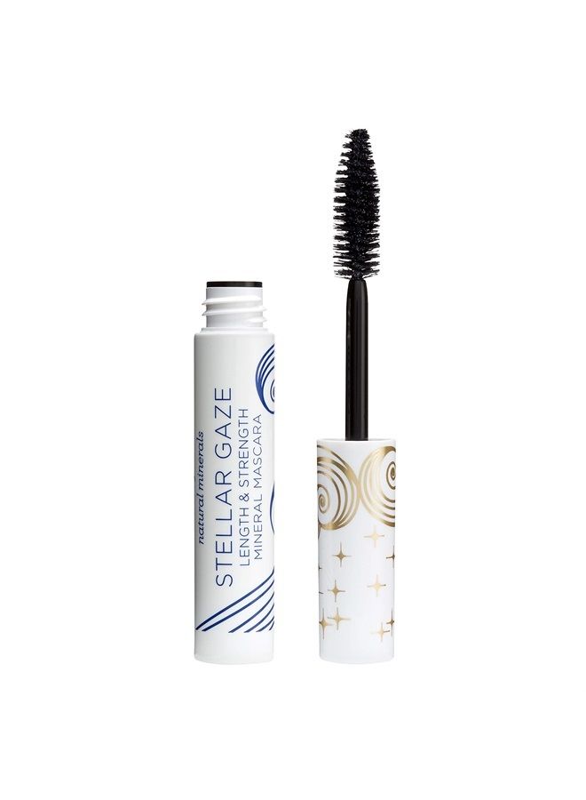 Beauty Stellar Gaze Length & Strength Black Mascara, For Volume and Length, Vitamin B + Coconut, Natural Lash Effect, Silicone, Sulfate + Paraben Free, Vegan and Cruelty Free