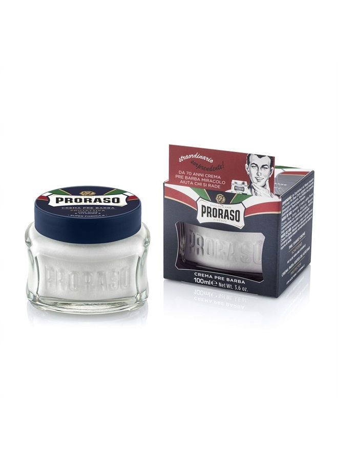 Pre-Shave Conditioning Cream for Men, Protective Formula for Dry Skin with Vitamin E and Aloe Vera, 3.6 oz