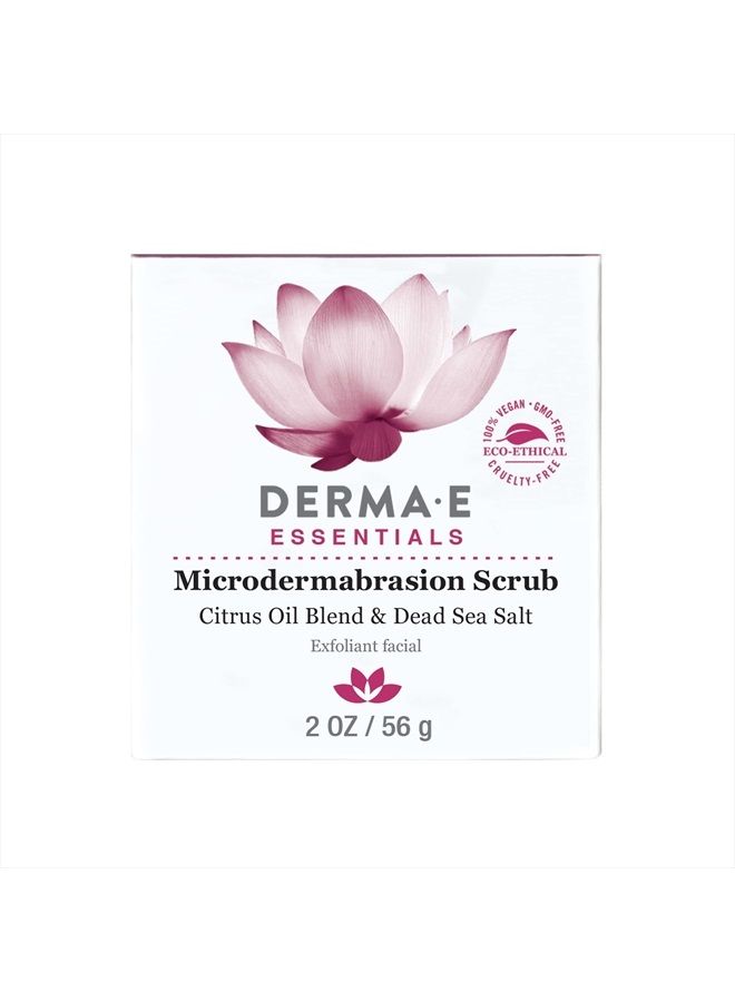 DERMA E Microdermabrasion Scrub with Dead Sea Salt & Citrus Essential Oils – Facial Exfoliating Scrub Smooths, Revitalizes and Renews – Ideal for Scars and Wrinkles, 2oz