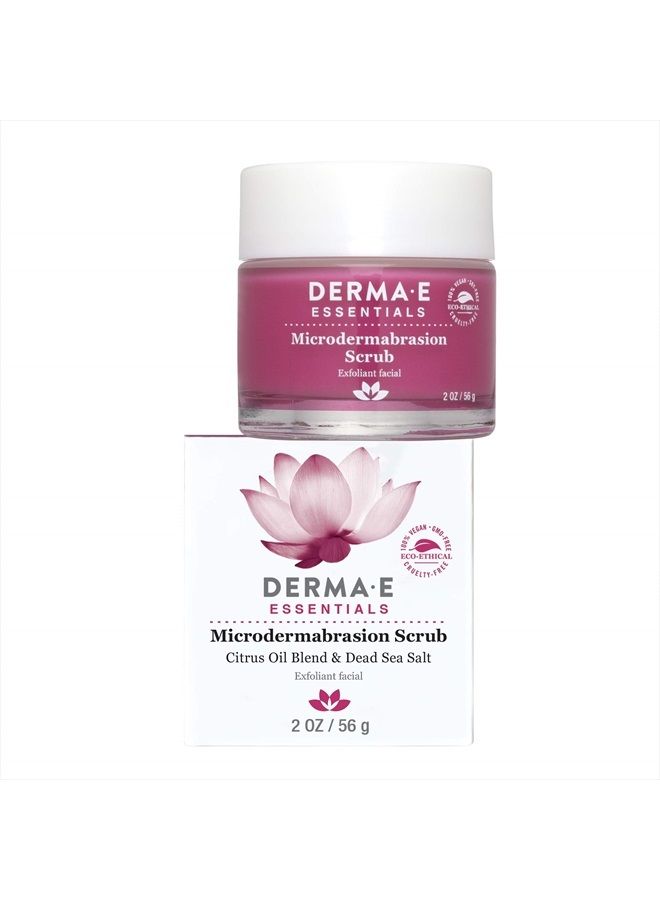 DERMA E Microdermabrasion Scrub with Dead Sea Salt & Citrus Essential Oils – Facial Exfoliating Scrub Smooths, Revitalizes and Renews – Ideal for Scars and Wrinkles, 2oz