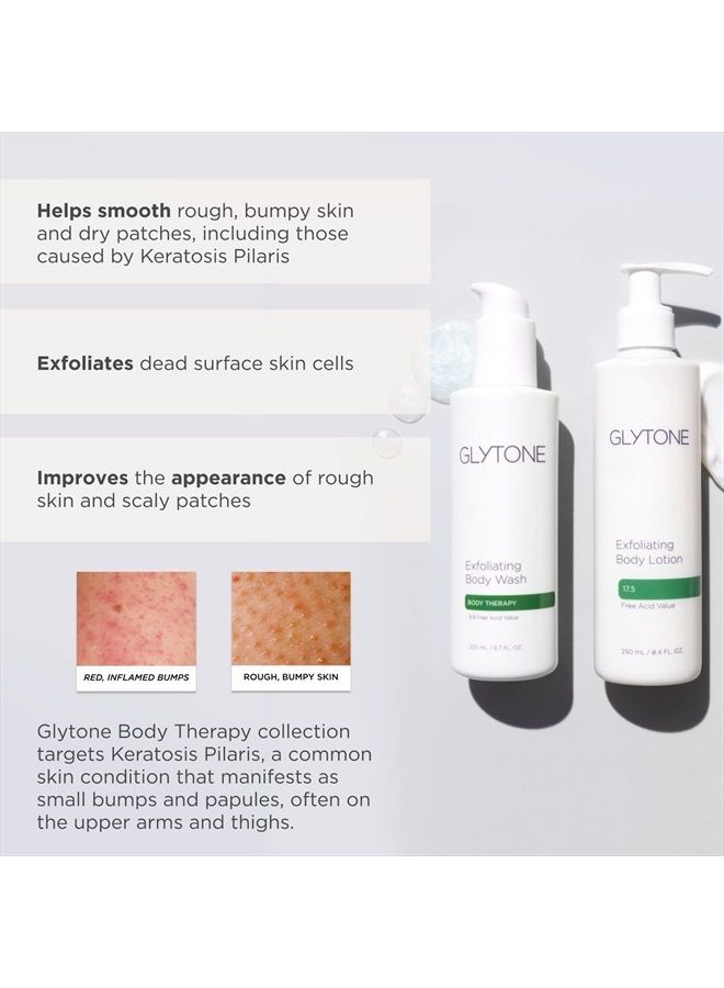 Glytone Exfoliating Body Lotion - 8.8 17.5% Free Acid Value Glycolic Acid - Keratosis Pilaris - Smooth Rough & Bumpy Skin - Oil & Fragrance-Free - 6.7 8.4 fl. oz.