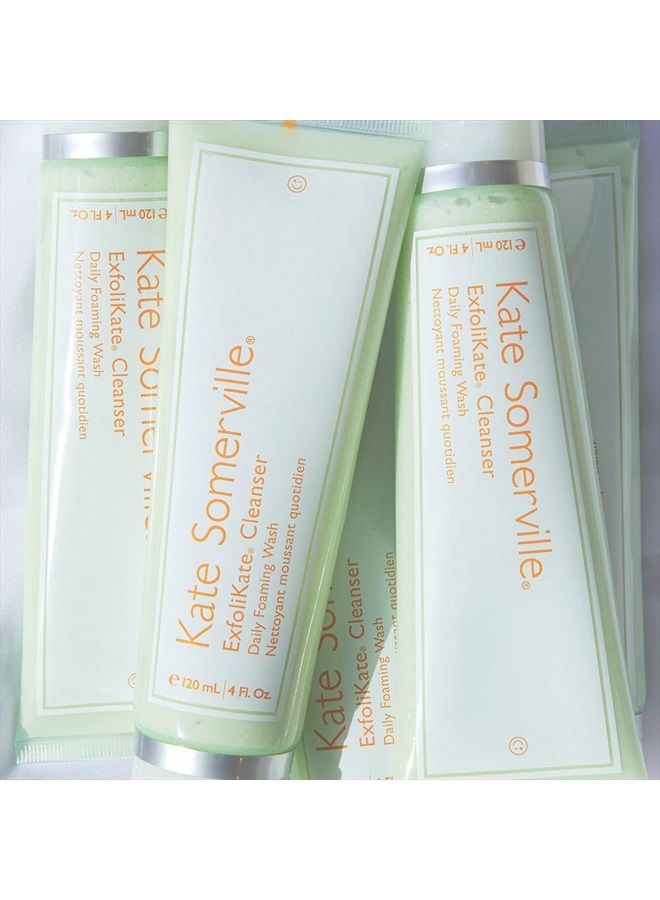 ExfoliKate Cleanser – Daily Exfoliating Foaming Face Wash – Clinically Formulated Glycolic Acid and Lactic Acid Gentle Facial Scrub, 4 Fl Oz