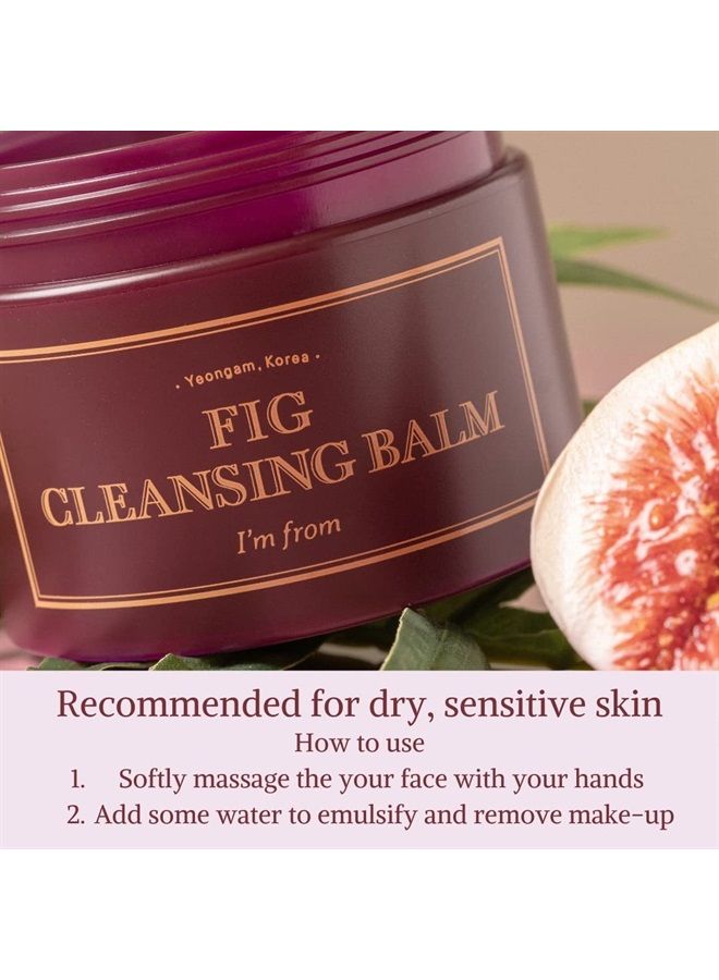 ] Fig Cleansing balm 100ml, korean makeup remover, vegan, Easy to rinse off, Fig oil water 7.8% with Peptide and Amino Acid, Makeup Meltaway, makeup melting balm to oil