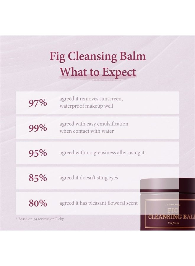 ] Fig Cleansing balm 100ml, korean makeup remover, vegan, Easy to rinse off, Fig oil water 7.8% with Peptide and Amino Acid, Makeup Meltaway, makeup melting balm to oil