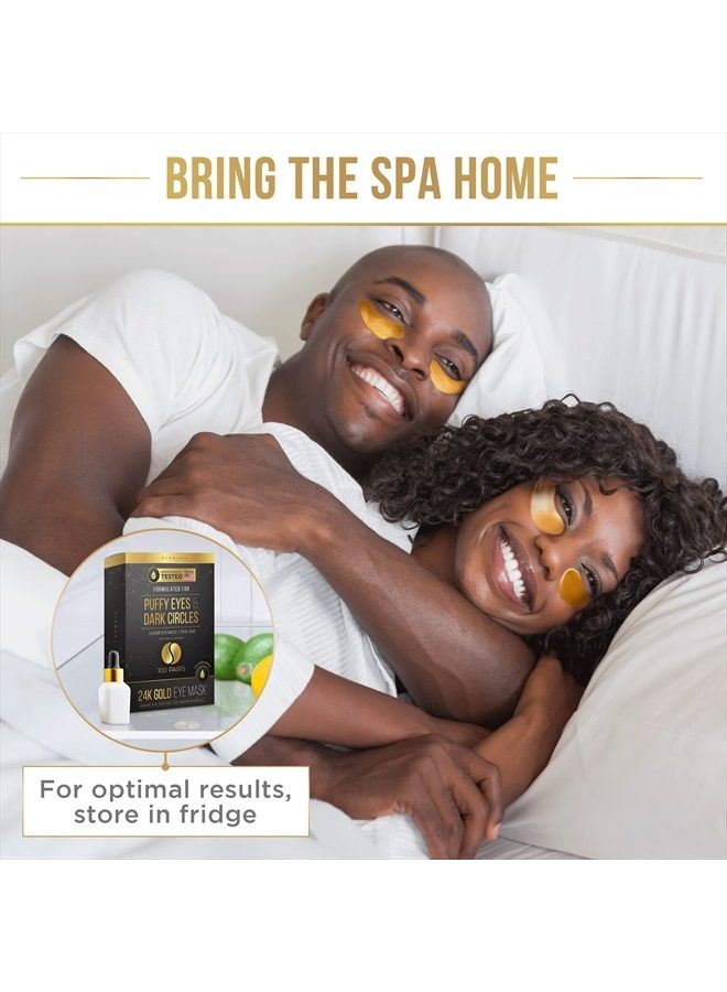 Dermora 24K Gold Eye Mask Puffy Eyes and Dark Circles Treatments Look Less Tired and Refresh Your Skin, 15 Pairs