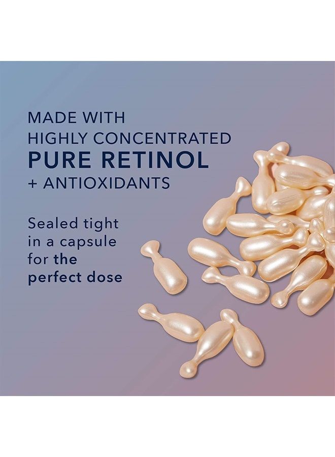 Retinol Correxion Anti-Aging Wrinkle Night Serum, Daily Line Smoothing Skin Care Treatment for Fine Lines, Dark Spots, Post-Acne Scars, 30 Individual Capsules, Unscented, 0.35 Fl Oz