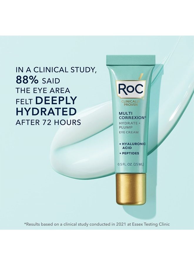Multi Correxion Hyaluronic Acid Anti Aging Under Eye Cream for Puffiness & Dark Circles (.5 OZ) + RoC Retinol Capsules (7 CT), Fragrance & Paraben Free Skin Care for Women & Men