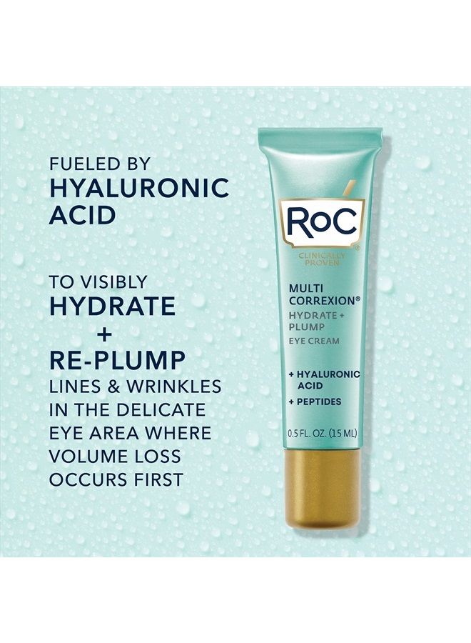 Multi Correxion Hyaluronic Acid Anti Aging Under Eye Cream for Puffiness & Dark Circles (.5 OZ) + RoC Retinol Capsules (7 CT), Fragrance & Paraben Free Skin Care for Women & Men