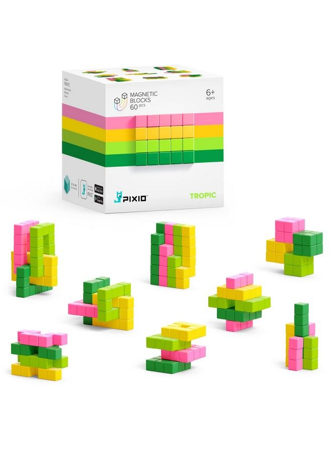 Tropic 60 Small Magnetic Building Blocks For Kids & Adults Magnetic Building Blocks Autism Toys Preschool Toys Building Blocks For Kids Ages 612 Magnetic Blocks For Adults