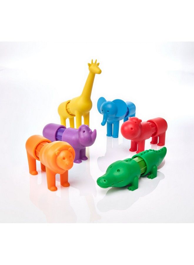 My First Safari Animals Stem Magnetic Discovery Building Set With Soft Animals For Ages 15