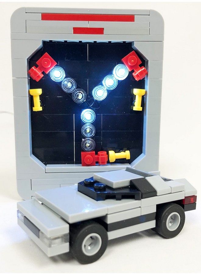 Exclusive Flux Capacitor Set (157 Pieces) Includes The Flux Capacitor, Time Machine Dmc Delorean Car And A Deluxe Led Light Kit Compatible With Lego And Other Major Brick Brands