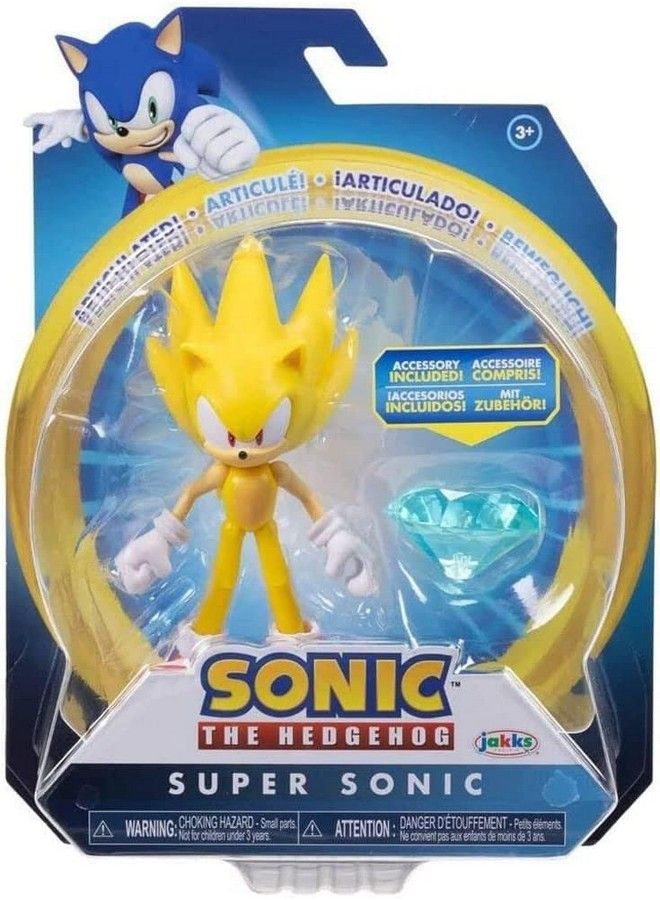 4” Super Sonic With Chaos Emerald Action Figure