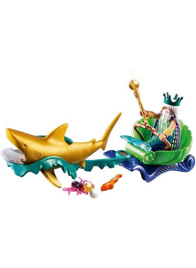 Mermaid King Of The Sea With Shark Carriage