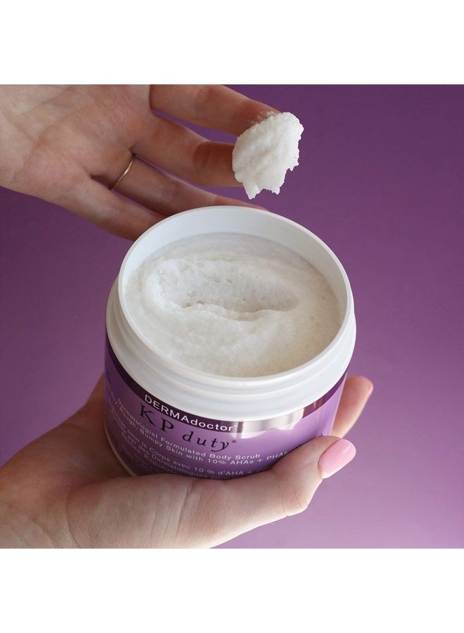 KP Duty Body Scrub Dermatologist Formulated Exfoliant for Keratosis Pilaris and Dry, Rough, Bumpy Skin with 10% AHAs + PHAs, 16 fl oz (Pack of 1)