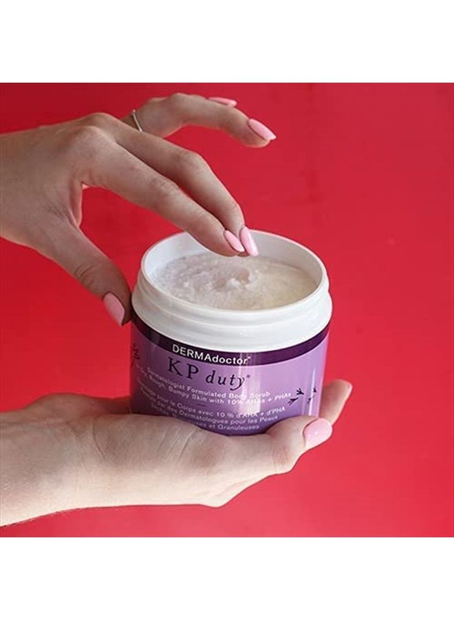 KP Duty Body Scrub Dermatologist Formulated Exfoliant for Keratosis Pilaris and Dry, Rough, Bumpy Skin with 10% AHAs + PHAs, 16 fl oz (Pack of 1)