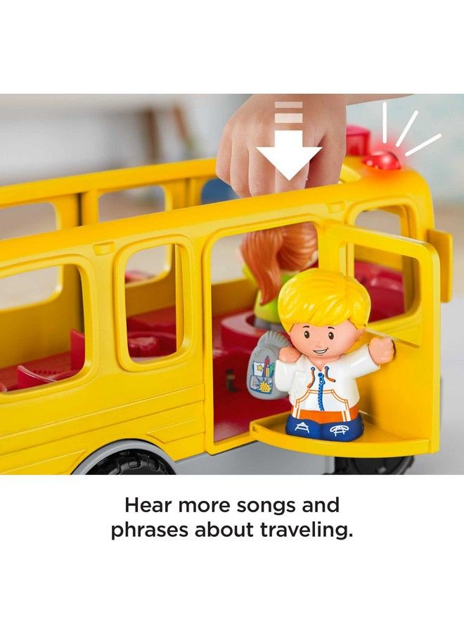 Little People School Bus Toy With Lights Sounds And 2 Figures For Toddler Pretend Play, Frustrationfree Packaging