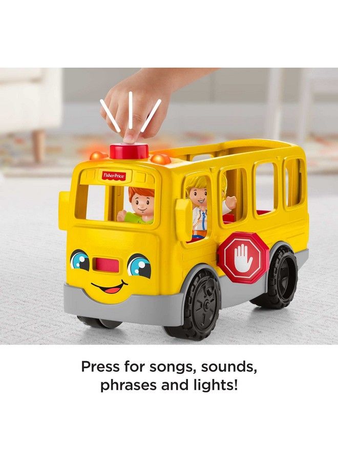 Little People School Bus Toy With Lights Sounds And 2 Figures For Toddler Pretend Play, Frustrationfree Packaging