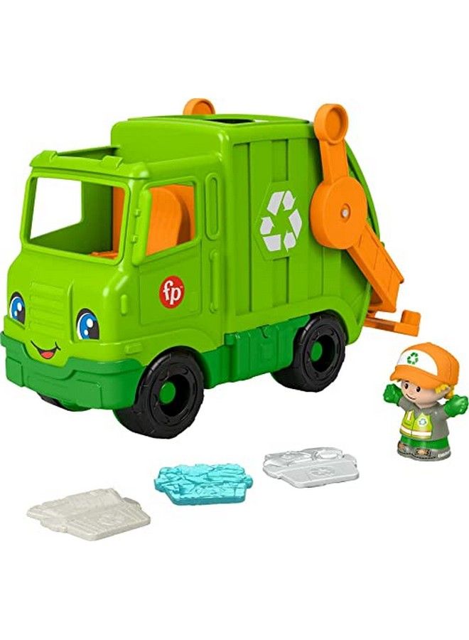 Little People Musical Toddler Toy Recycling Truck Garbage Vehicle With Figure For Pretend Play Ages 1+ Years