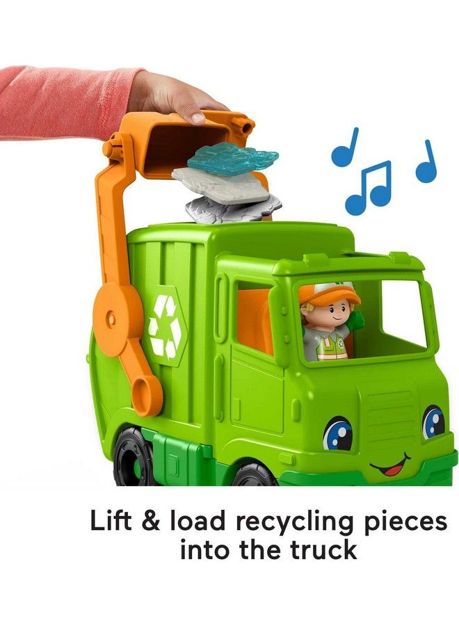 Little People Musical Toddler Toy Recycling Truck Garbage Vehicle With Figure For Pretend Play Ages 1+ Years