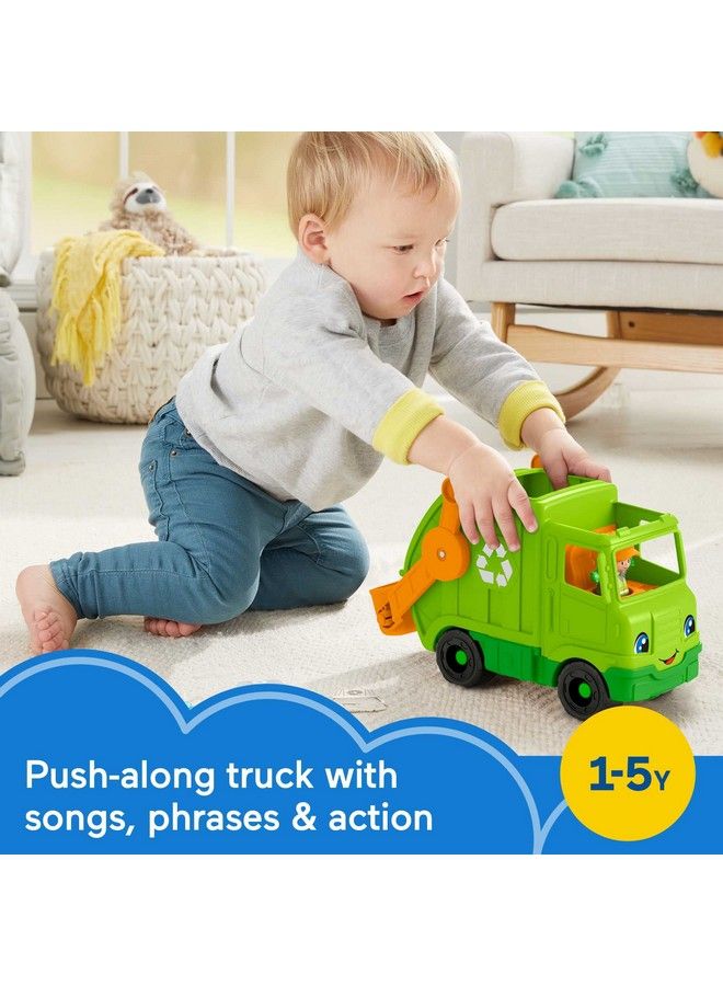 Little People Musical Toddler Toy Recycling Truck Garbage Vehicle With Figure For Pretend Play Ages 1+ Years