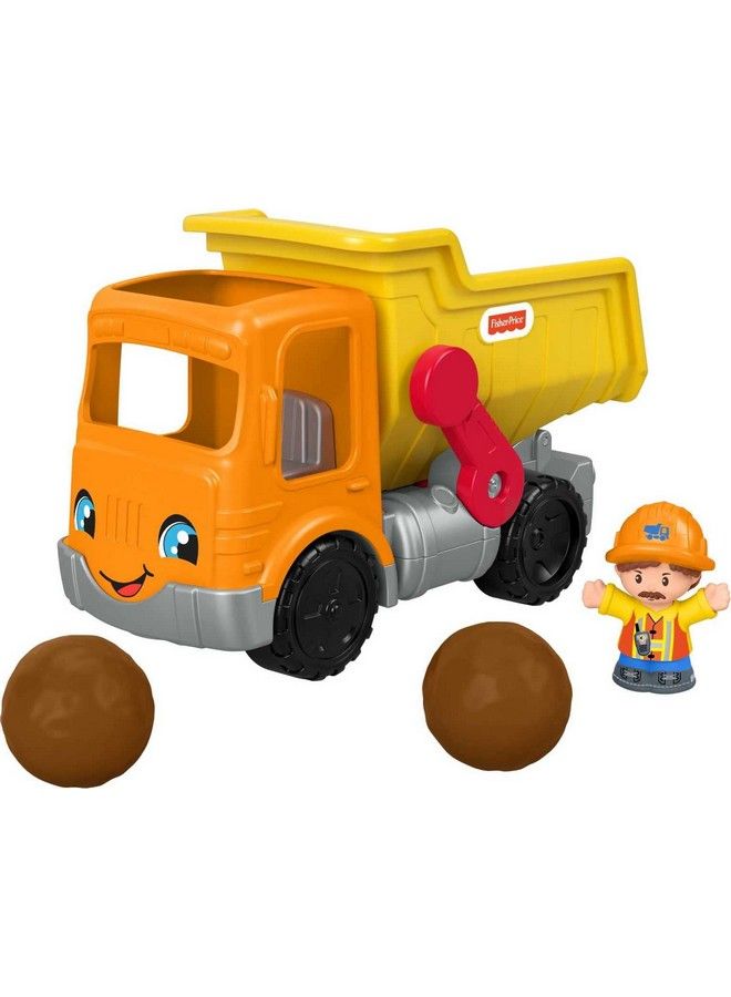 Little People Dump Truck Toy With Music Sounds And Loading Action, 3 Play Pieces, Toddler Construction Toy For Pretend Play