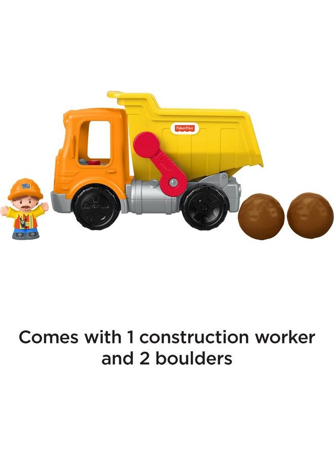 Little People Dump Truck Toy With Music Sounds And Loading Action, 3 Play Pieces, Toddler Construction Toy For Pretend Play