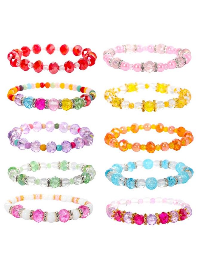 Beads Bracelets For Kids, Girls Friendship Charm Bracelet, Crystal Beads, 10 Pc, Party Favor