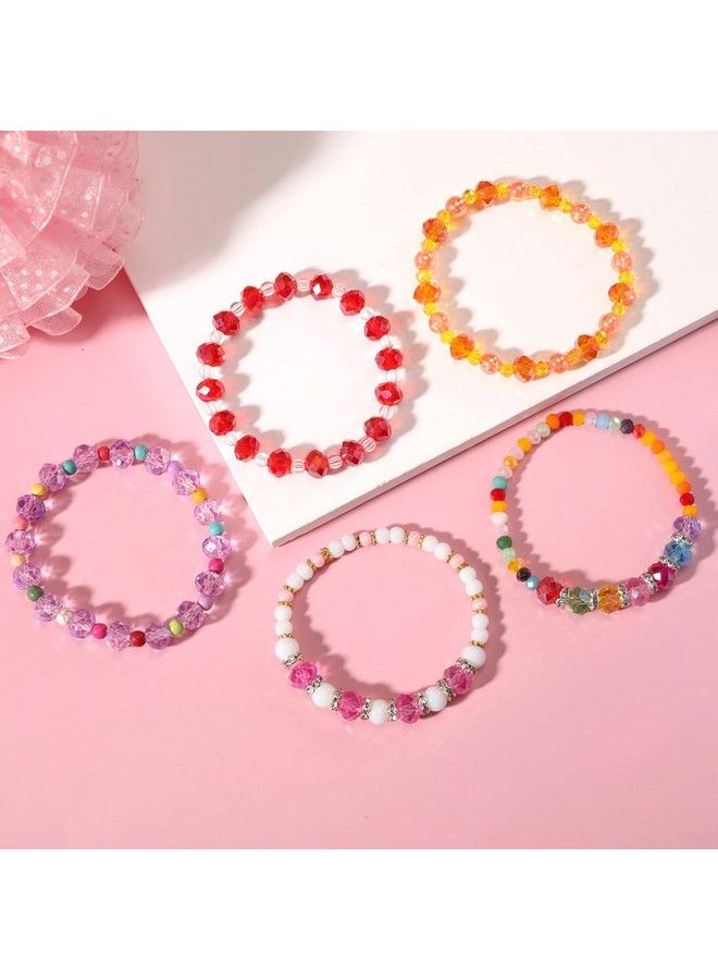 Beads Bracelets For Kids, Girls Friendship Charm Bracelet, Crystal Beads, 10 Pc, Party Favor