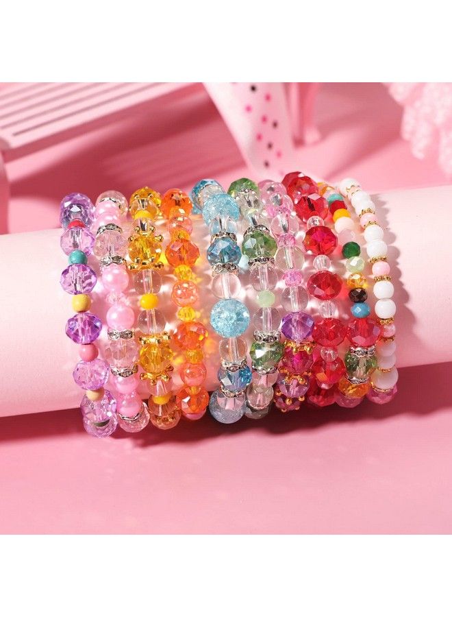 Beads Bracelets For Kids, Girls Friendship Charm Bracelet, Crystal Beads, 10 Pc, Party Favor