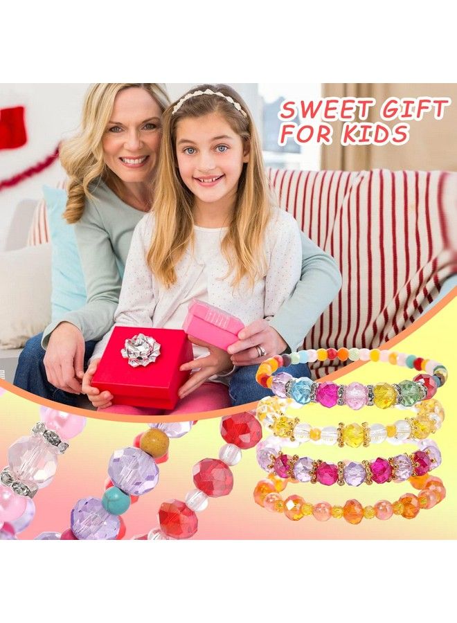 Beads Bracelets For Kids, Girls Friendship Charm Bracelet, Crystal Beads, 10 Pc, Party Favor