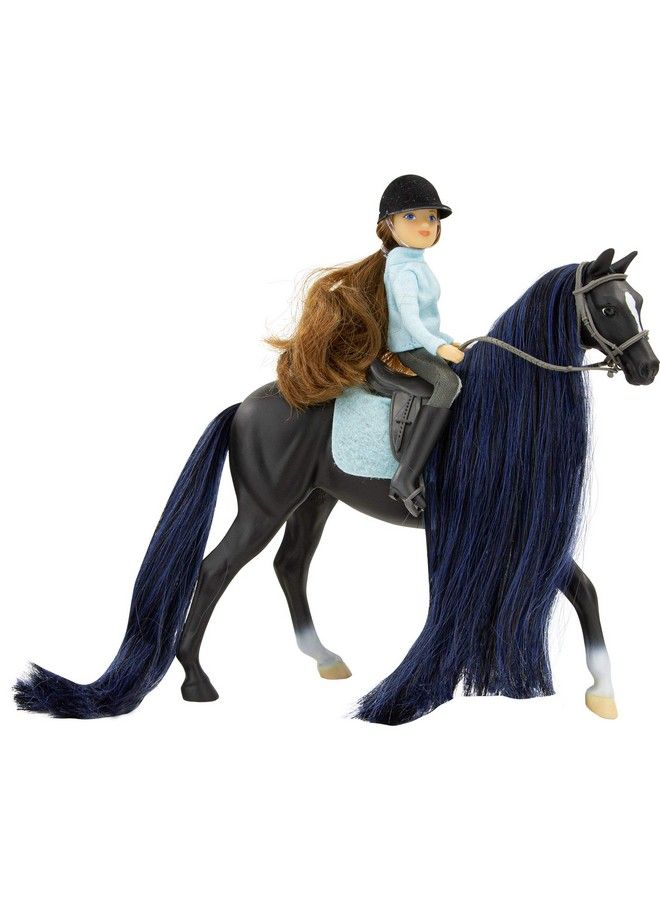 Horses Freedom Series Horse And English Rider Set ; Jet & Charlotte ; Horse And Rider Set ; Horse Toy ; 9.75