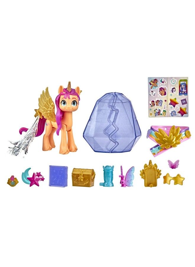 : A New Generation Movie Crystal Adventure Alicorn Sunny Starscout  3Inch Alicornstyle Toy, Surprise Accessories, Bracelet