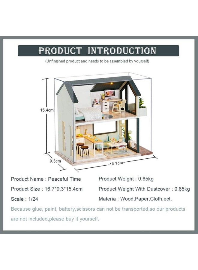 Diy Dollhouse Miniature Kit With Furniture, 3D Wooden Miniature House With Dust Cover, Miniature Dolls House Kit (Ql01)