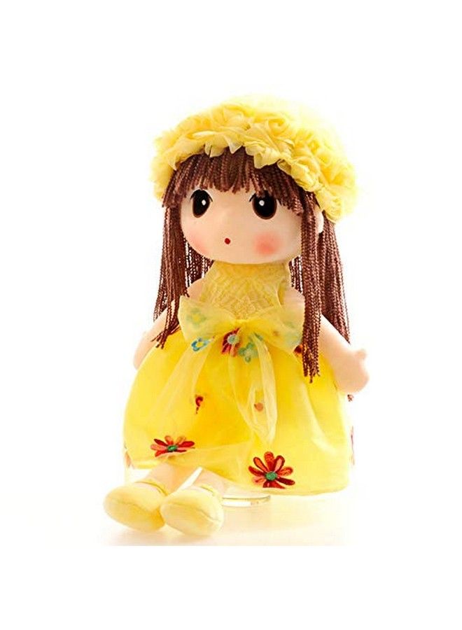 Tulle Skirt Princess Plush Toy Phial Dolls Children Girls Doll Cute Little Girl Dolls, 18 Inch (Yellow)