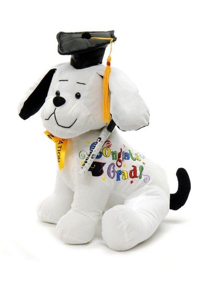 Graduation Autograph Stuffed Dog Congrats Grad! 10.5Inches
