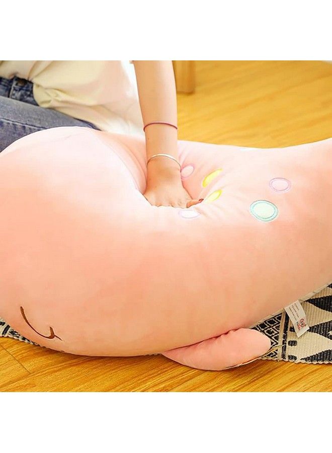 22 Inches Very Soft Whale Plush Pillow Stuffed Marine Animal Narwhal Cetacean Toy Pink