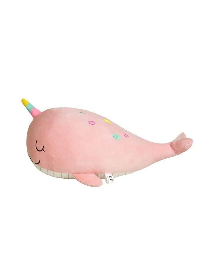22 Inches Very Soft Whale Plush Pillow Stuffed Marine Animal Narwhal Cetacean Toy Pink