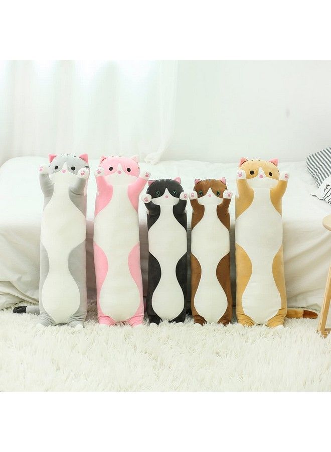 Long Cat Plush Cat Body Pillow,Gray Cat Stuffed Animals Soft Plushies Kawaii Stuffed Cat Squishy Kitten Plush Toy Gift For Kids Girlfriend(Gray, 19.7Inch)