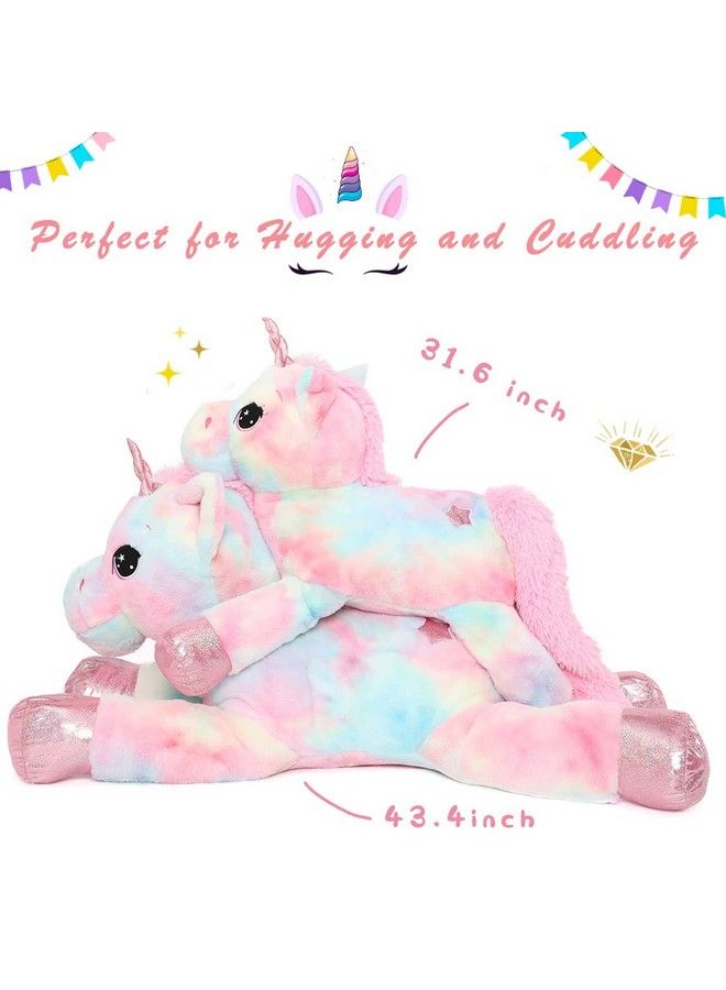 Large Unicorn Stuffed Animal Soft Unicorn Plush Toy Stuffed Unicorn Pillow Gifts For Girls (Pink, 31.6Inch)