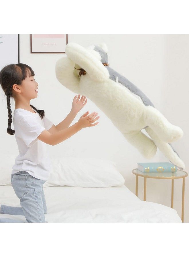 31.5 Inch Dog Stuffed Animals, Cuddly Siberian Husky Dog Plush Toys Puppy, Soft Plushies Large Kawaii Pillow, Big Plush Toy, Christmas, Birthday Party, For Kids, Pets,Girls
