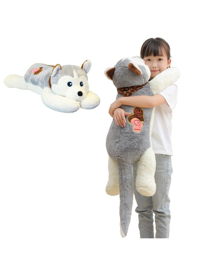 31.5 Inch Dog Stuffed Animals, Cuddly Siberian Husky Dog Plush Toys Puppy, Soft Plushies Large Kawaii Pillow, Big Plush Toy, Christmas, Birthday Party, For Kids, Pets,Girls
