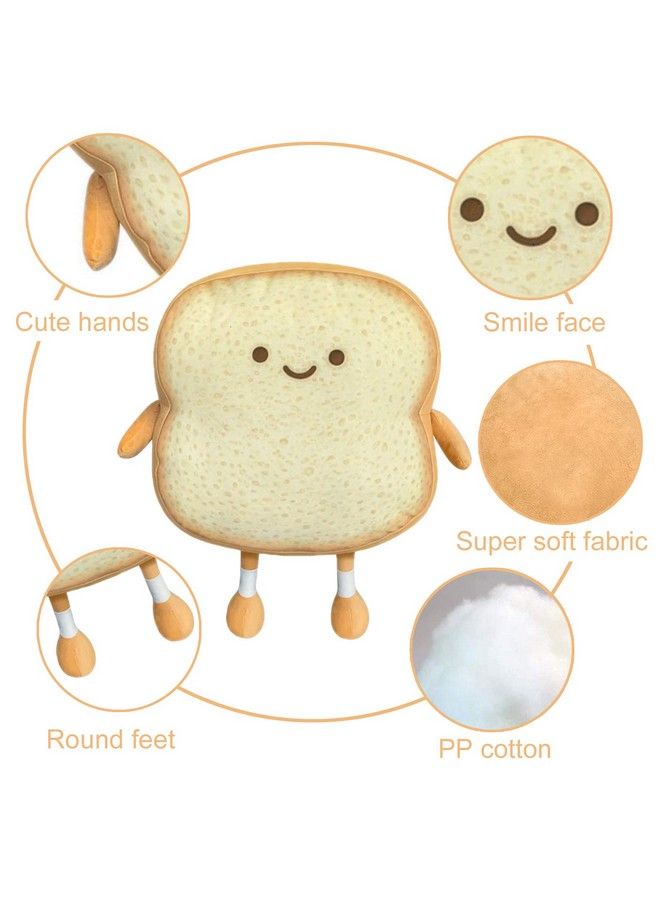 Toast Bread Pillow Funny Food Plush Toy Pillows Small Cute Stuffed Plush Toast Sofa Pillow (Toast Bread,Golden)